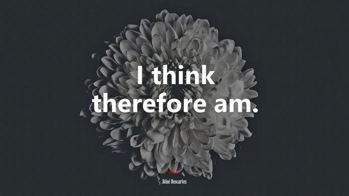 I think therefore am. | René Descartes quote