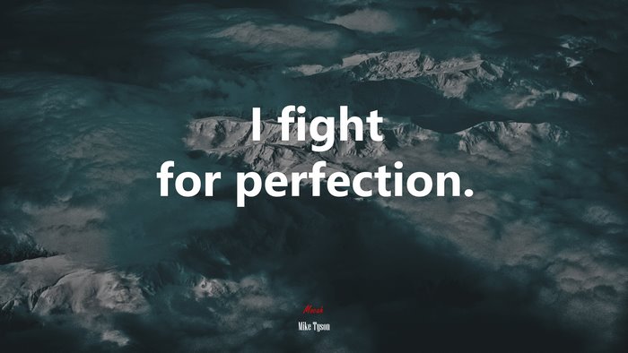 I fight for perfection. | Mike Tyson quote