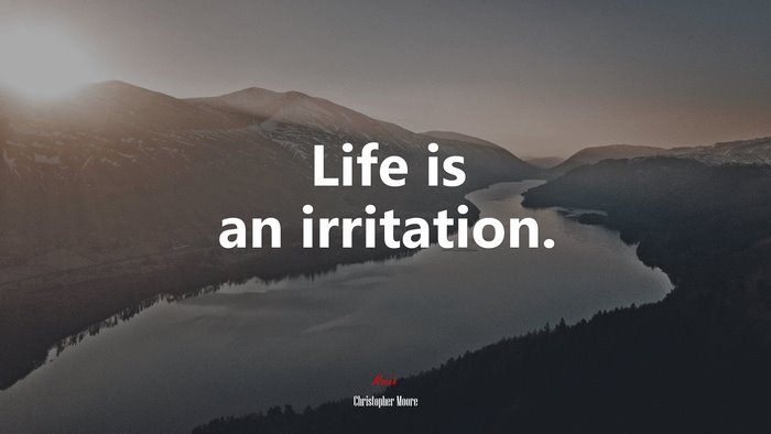 Life is an irritation. | Christopher Moore quote