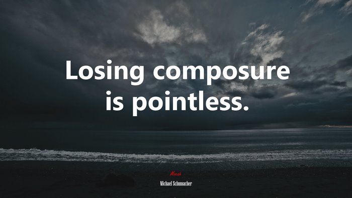 Losing composure is pointless. | Michael Schumacher quote