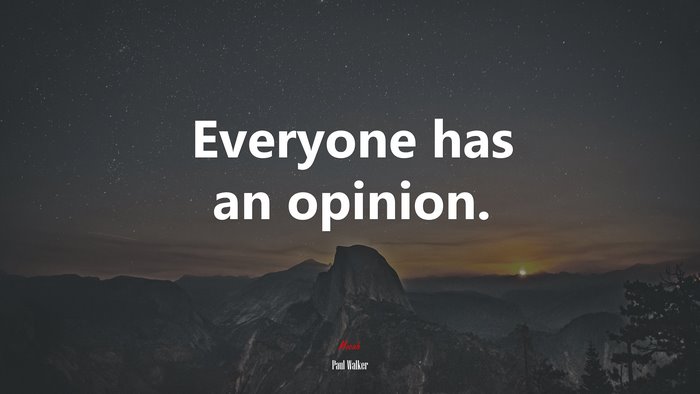 Everyone has an opinion. | Paul Walker quote