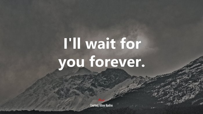 I’ll wait for you forever. | Courtney Allison Moulton quote