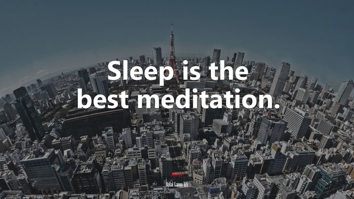 Sleep is the best meditation. | Dalai Lama XIV quote