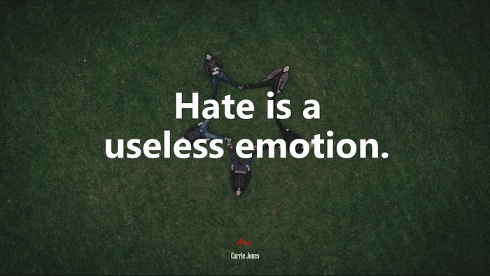 Hate is a useless emotion. | Carrie Jones quote
