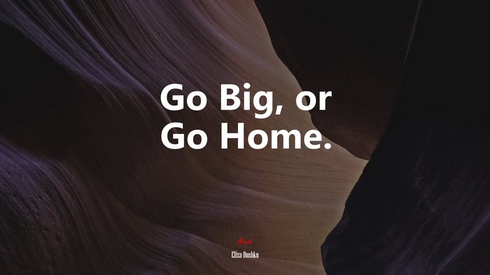 Go Big, or Go Home. | Eliza Dushku quote
