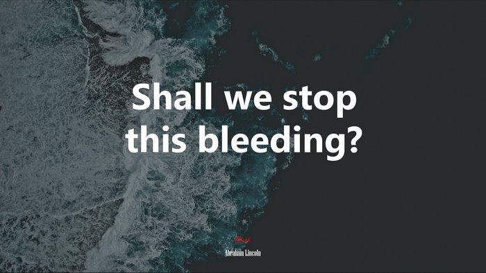 Shall we stop this bleeding? | Abraham Lincoln quote