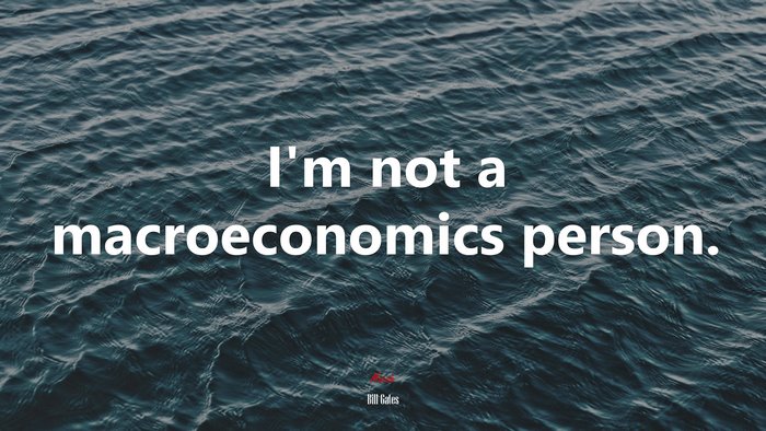 I’m not a macroeconomics person. | Bill Gates quote