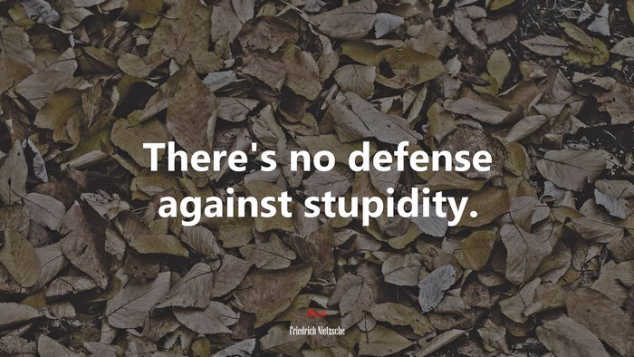There’s no defense against stupidity. | Friedrich Nietzsche quote