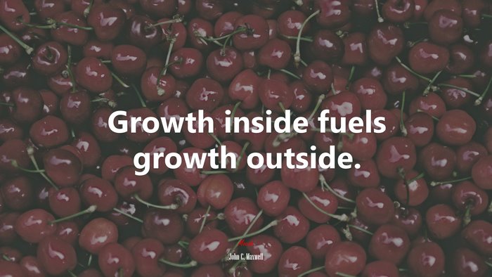 Growth inside fuels growth outside. | John C. Maxwell quote