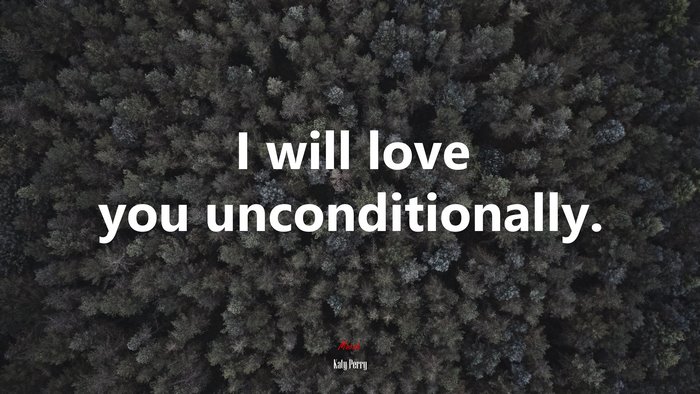 I will love you unconditionally. | Katy Perry quote