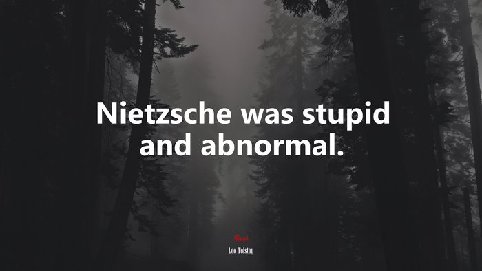 Nietzsche was stupid and abnormal. | Leo Tolstoy quote