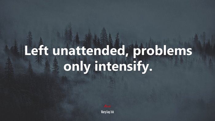 Left unattended, problems only intensify. | Mary Kay Ash quote