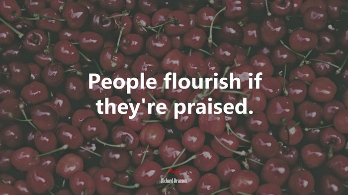 People flourish if they’re praised. | Richard Branson quote