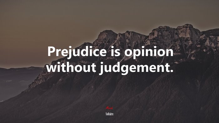 Prejudice is opinion without judgement. | Voltaire quote