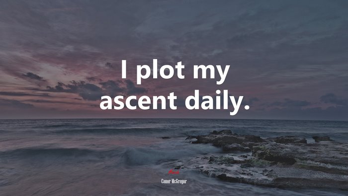 I plot my ascent daily. | Conor McGregor quote