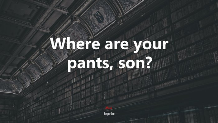 Where are your pants, son? | Harper Lee quote