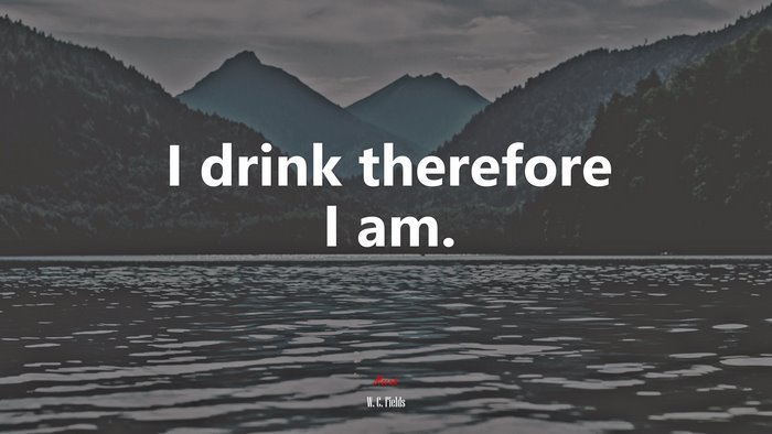 I drink therefore I am. | W. C. Fields quote