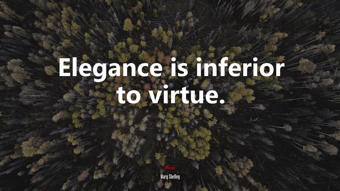 Elegance is inferior to virtue. | Mary Shelley quote