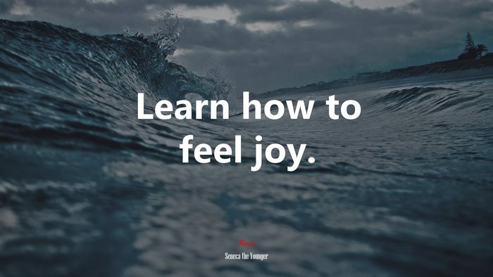 Learn how to feel joy. | Seneca the Younger quote