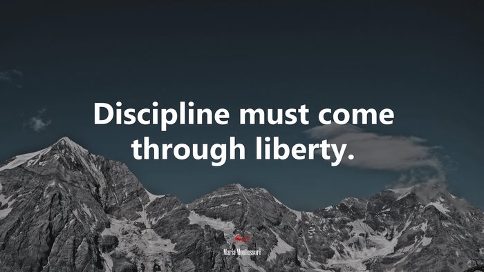 Discipline must come through liberty. | Maria Montessori quote