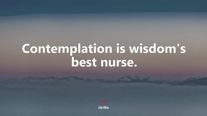 Contemplation is wisdom’s best nurse. | John Milton quote