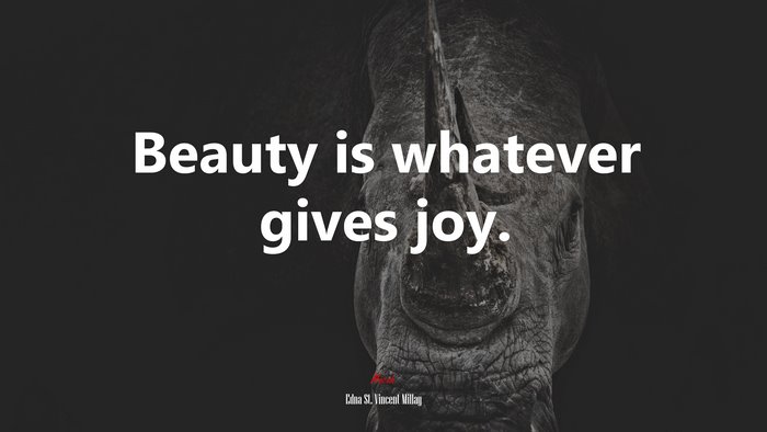 Beauty is whatever gives joy. | Edna St. Vincent Millay quote