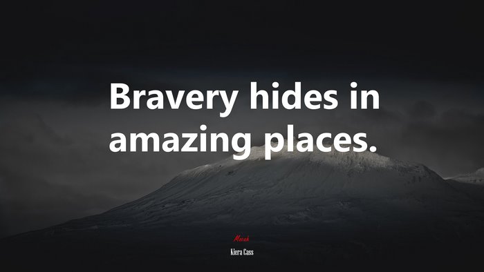 Bravery hides in amazing places. | Kiera Cass quote
