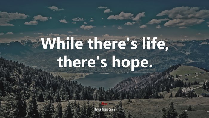 While there’s life, there’s hope. | Marcus Tullius Cicero quote