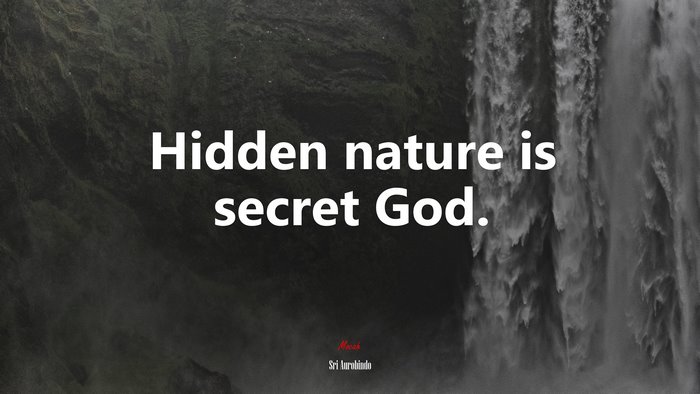 Hidden nature is secret God. | Sri Aurobindo quote
