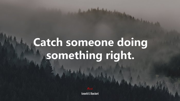 Catch someone doing something right. | Kenneth H. Blanchard quote
