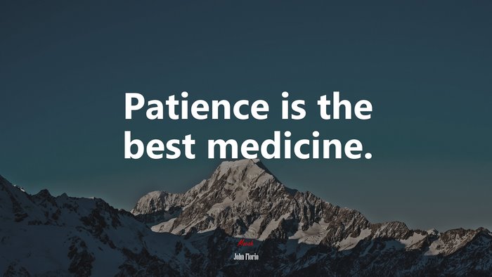 Patience is the best medicine. | John Florio quote