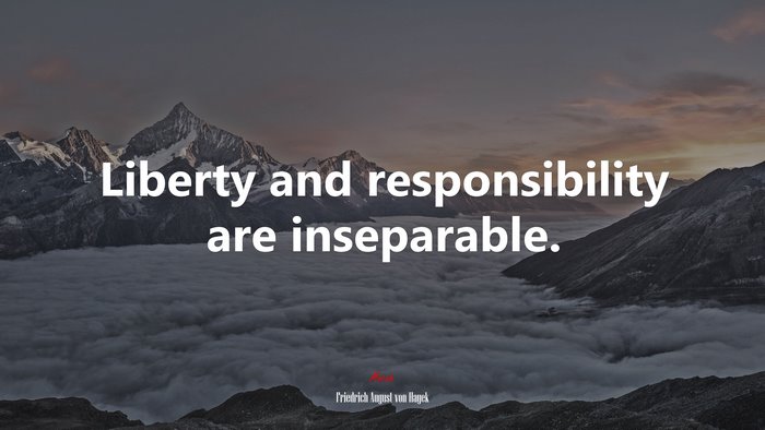 Liberty and responsibility are inseparable. | Friedrich August von Hayek quote