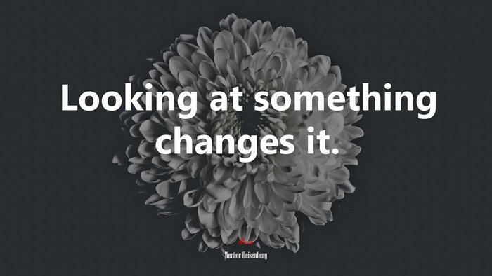 Looking at something changes it. | Werner Heisenberg quote