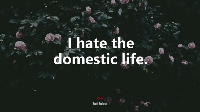 I hate the domestic life. | Daniel Day-Lewis quote
