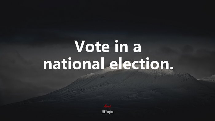 Vote in a national election. | Bill Vaughan quote