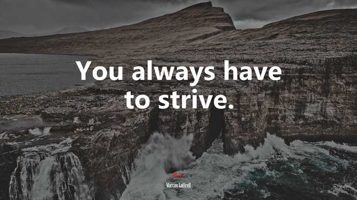 You always have to strive. | Marcus Luttrell quote