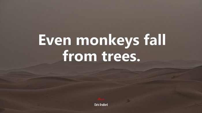 Even monkeys fall from trees. | Chris Bradford quote