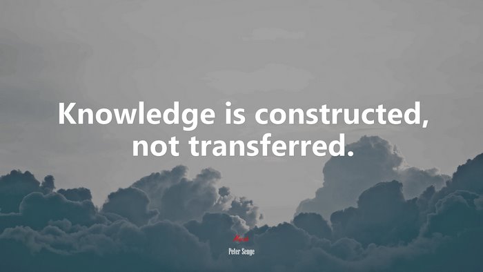 Knowledge is constructed, not transferred. | Peter Senge quote