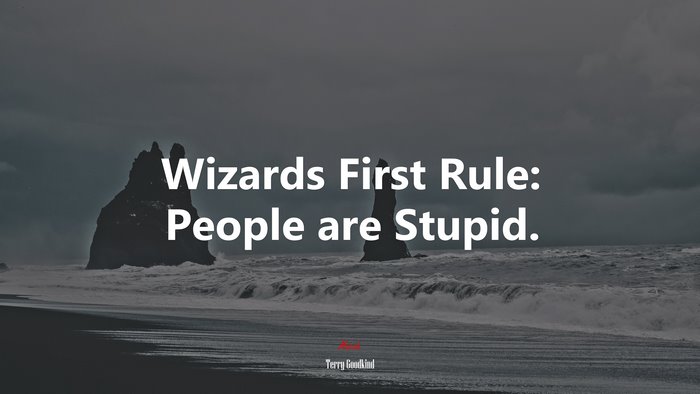 Wizards First Rule: People are Stupid. | Terry Goodkind quote