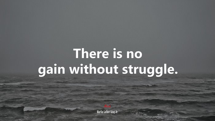 There is no gain without struggle. | Martin Luther King Jr. quote