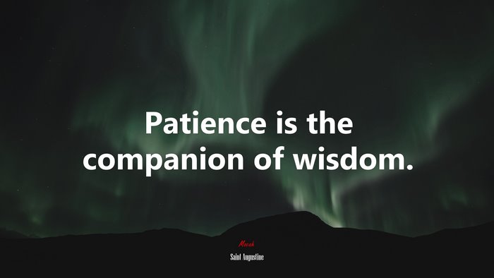 Patience is the companion of wisdom. | Saint Augustine quote
