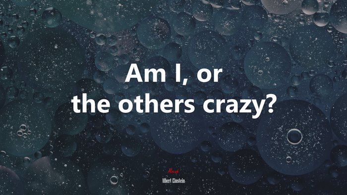 Am I, or the others crazy? | Albert Einstein quote