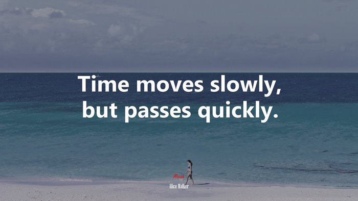 Time moves slowly, but passes quickly. | Alice Walker quote
