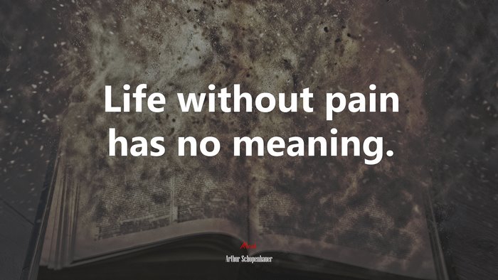 Life without pain has no meaning. | Arthur Schopenhauer quote