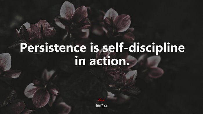 Persistence is self-discipline in action. | Brian Tracy quote