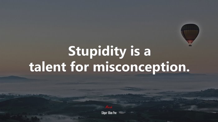 Stupidity is a talent for misconception. | Edgar Allan Poe quote