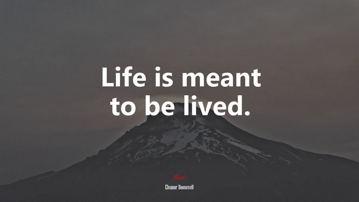 Life is meant to be lived. | Eleanor Roosevelt quote