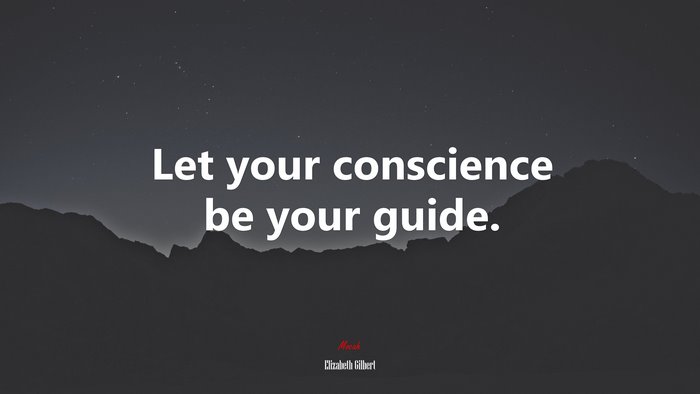 Let your conscience be your guide. | Elizabeth Gilbert quote