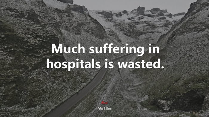 Much suffering in hospitals is wasted. | Fulton J. Sheen quote