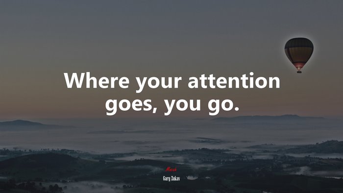 Where your attention goes, you go. | Gary Zukav quote